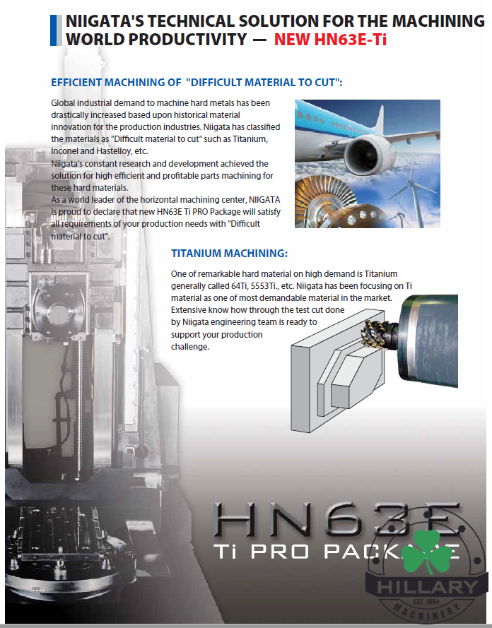 NIIGATA HN63E-Ti Horizontal Machining Centers | Hillary Machinery