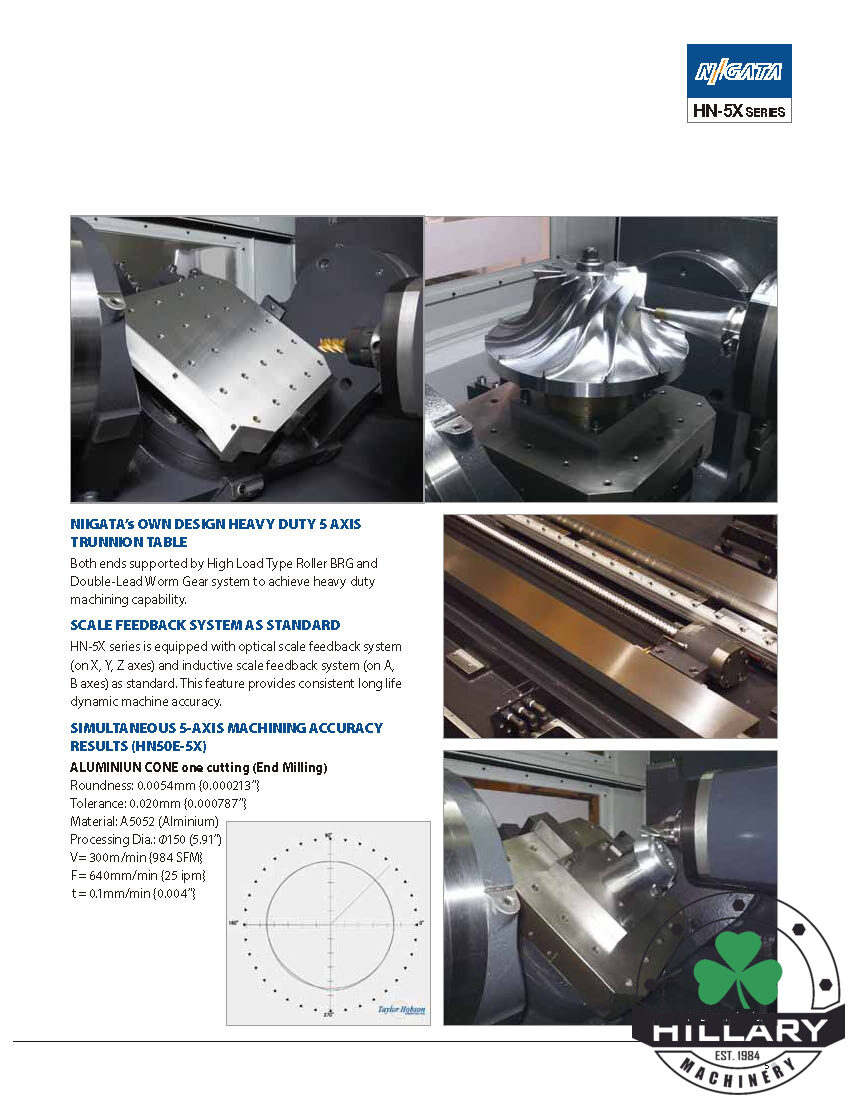NIIGATA CNC MACHINE HN50E-5X 5-Axis Machining Centers | Hillary Machinery