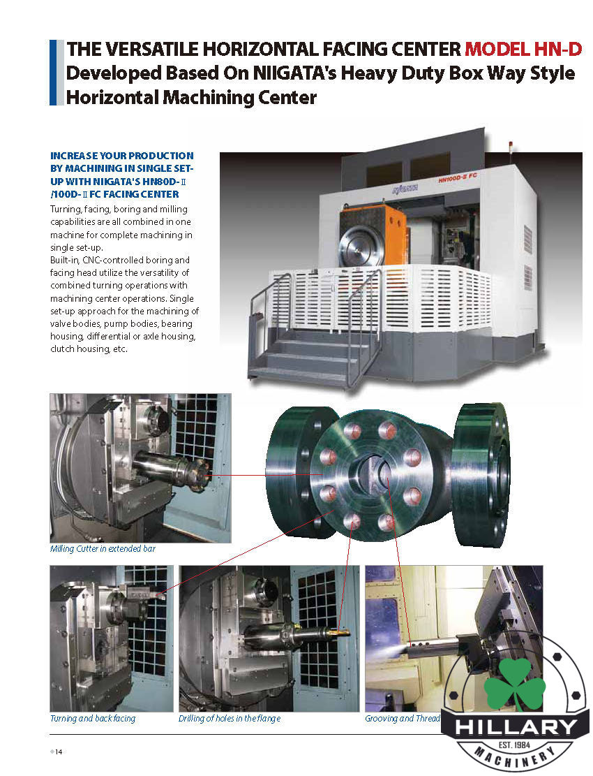 NIIGATA CNC MACHINE HN130D-II Horizontal Machining Centers | Hillary Machinery